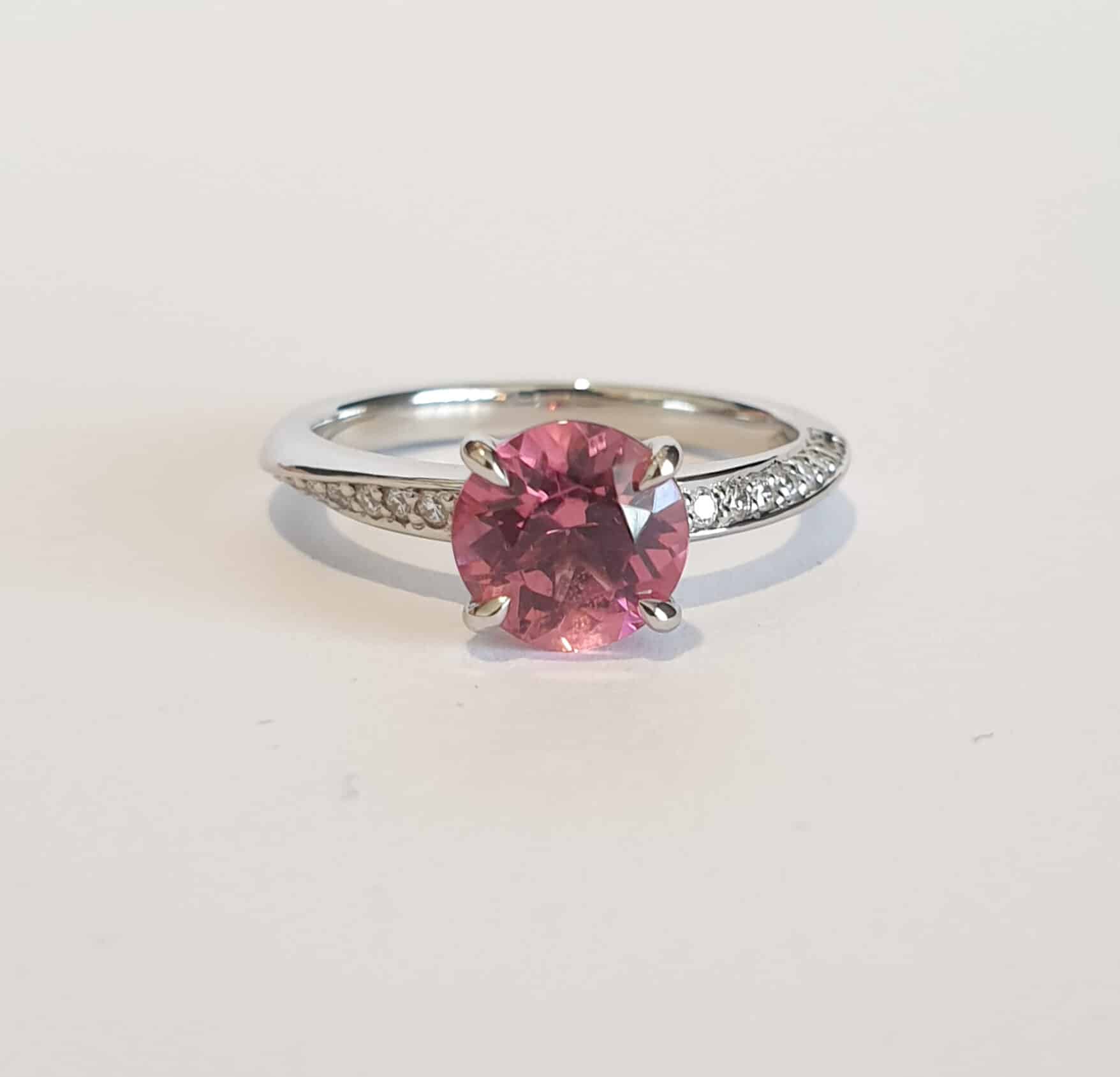 aurupt jewellers pink tourmaline ring