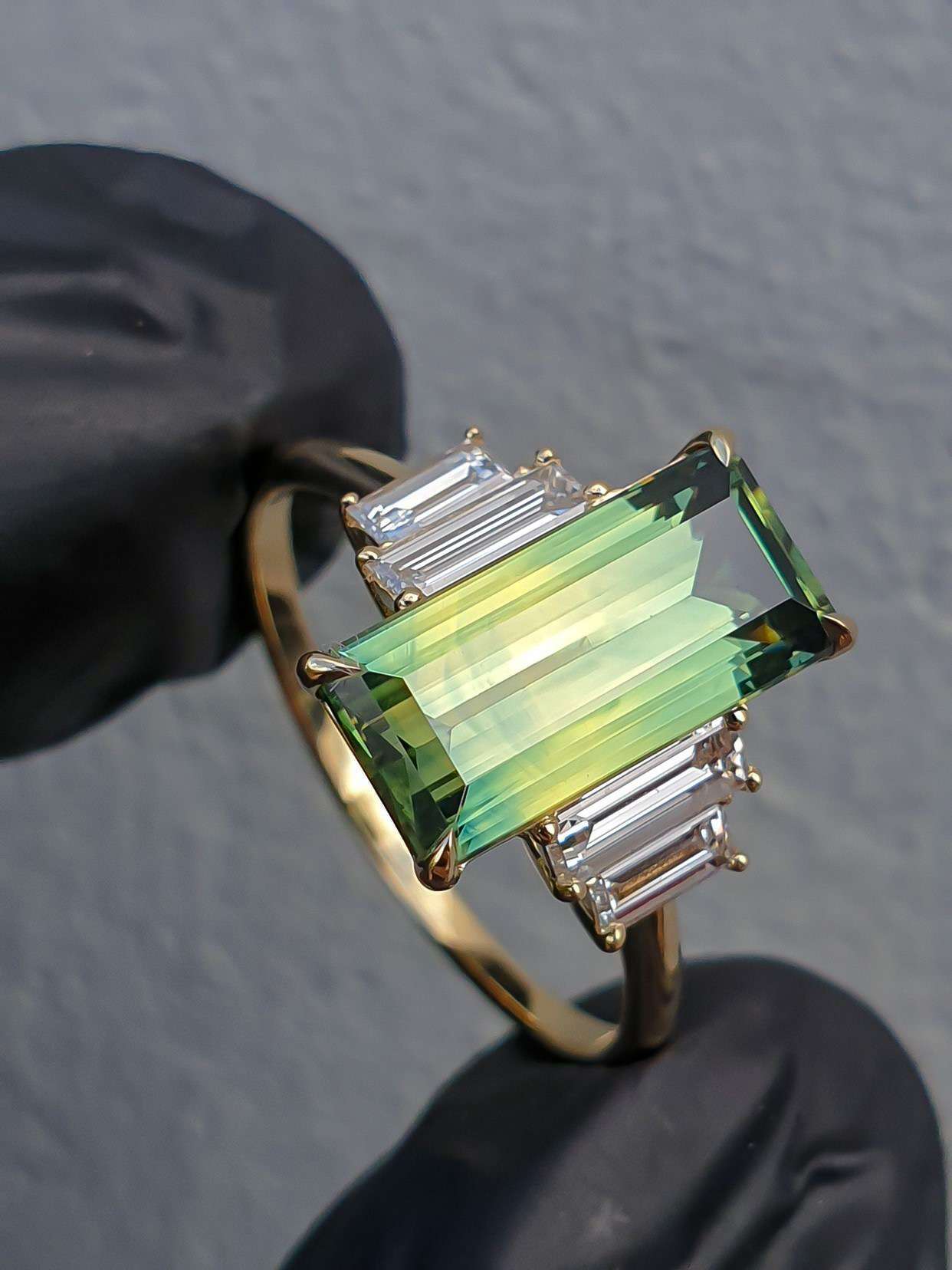 Envy Green Emerald Parti Sapphire - Aurupt Jewellers Brisbane
