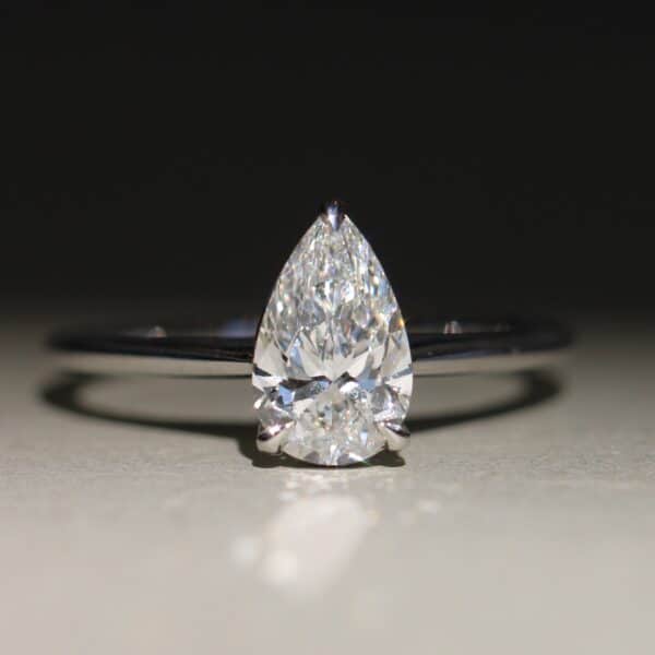 Pear cut engagement ring