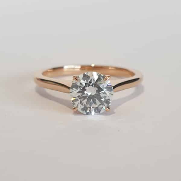 aurupt jewellers rose gold solitaire engagement ring brisbane