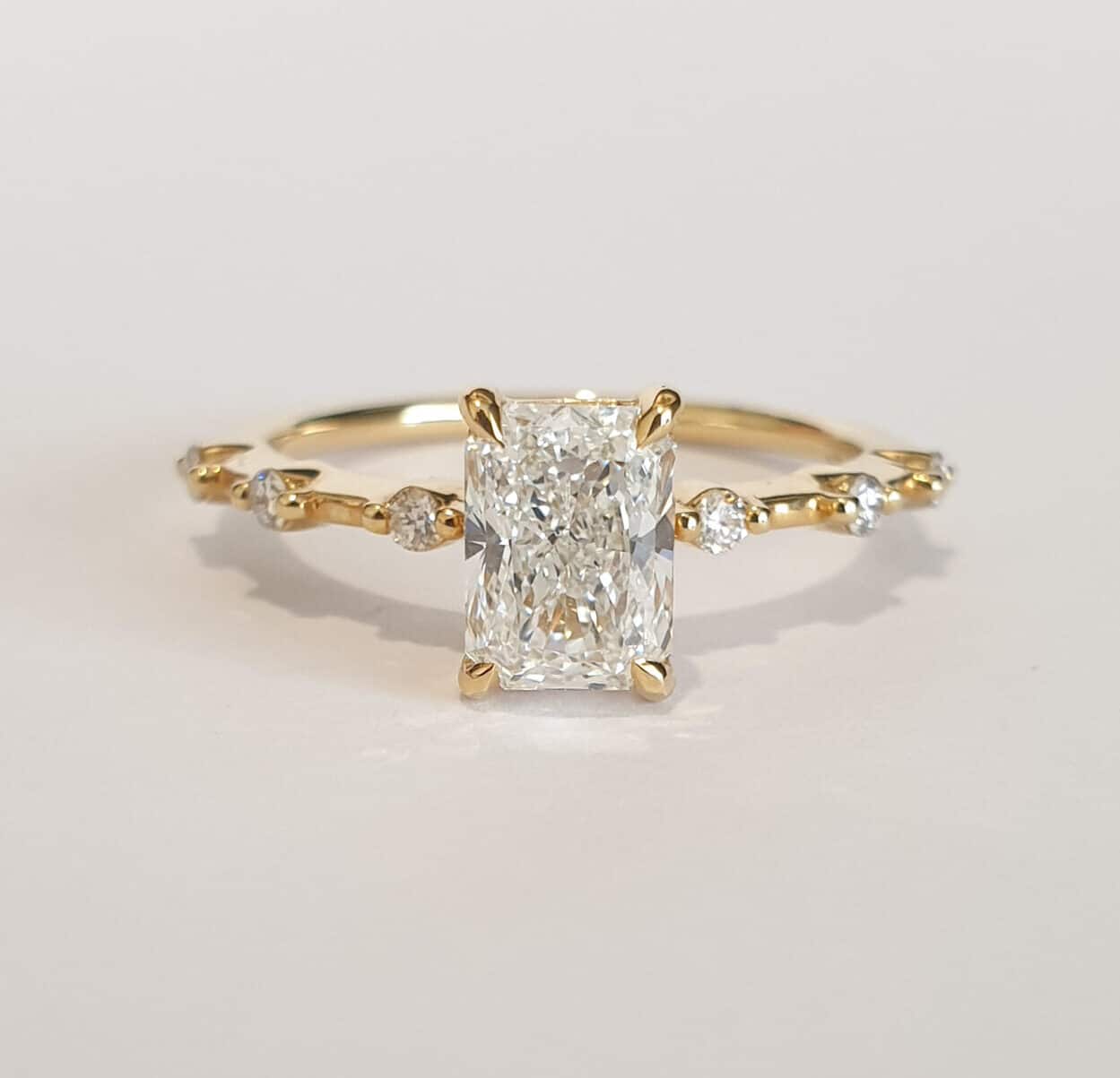 aurupt jewellers radiant diamond engagement ring brisbane