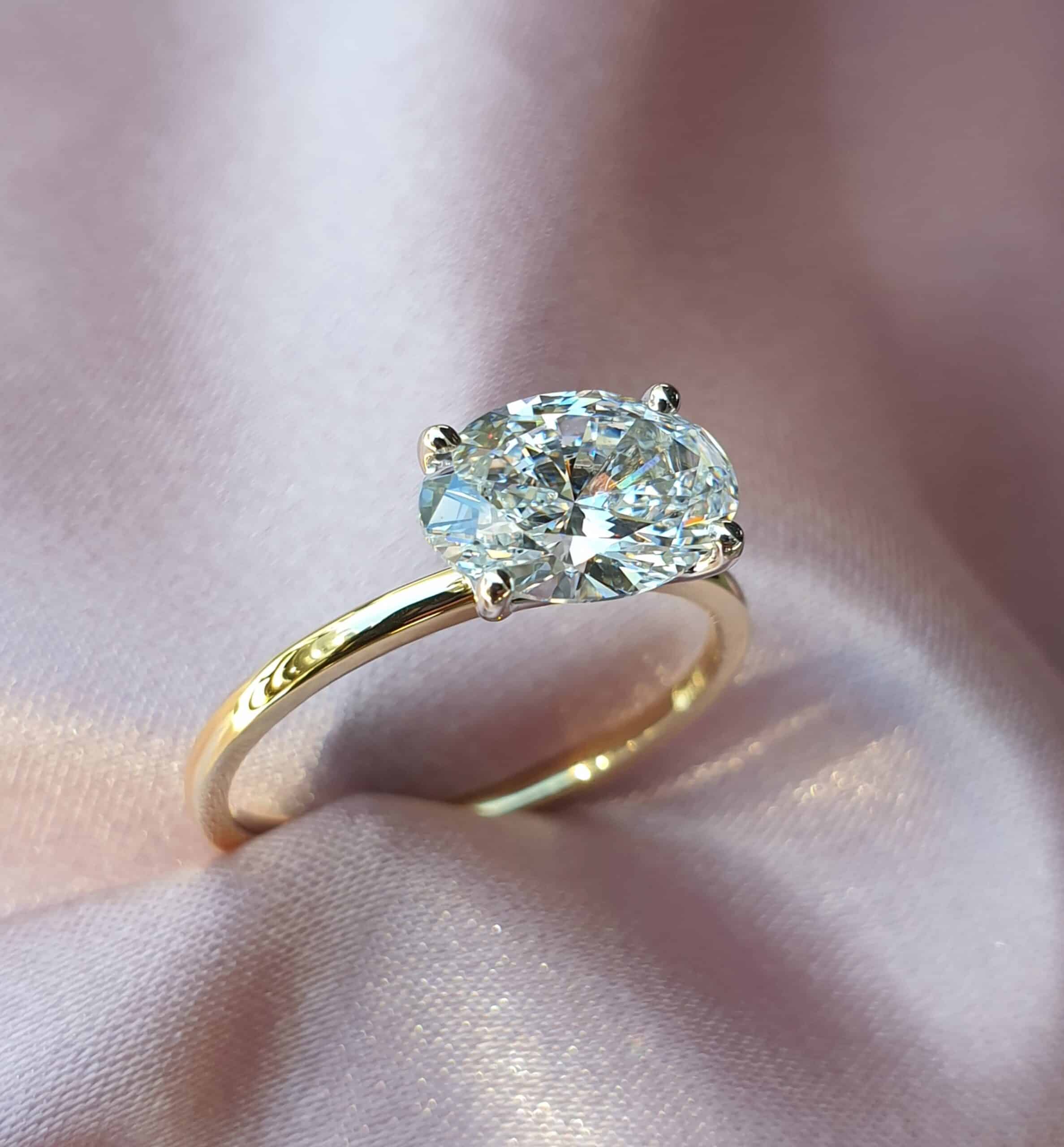 East-West Oval Engagement Ring - Aurupt Jewellers