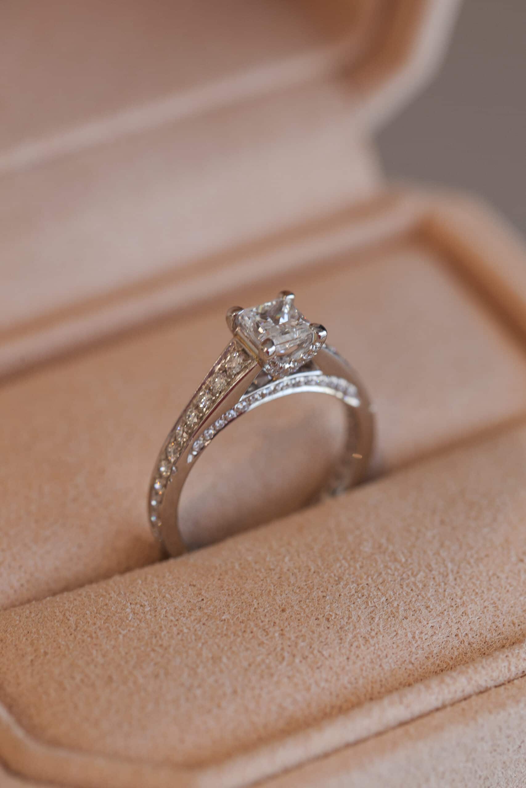 aurupt jewellers princess cut diamond engagement ring brisbane