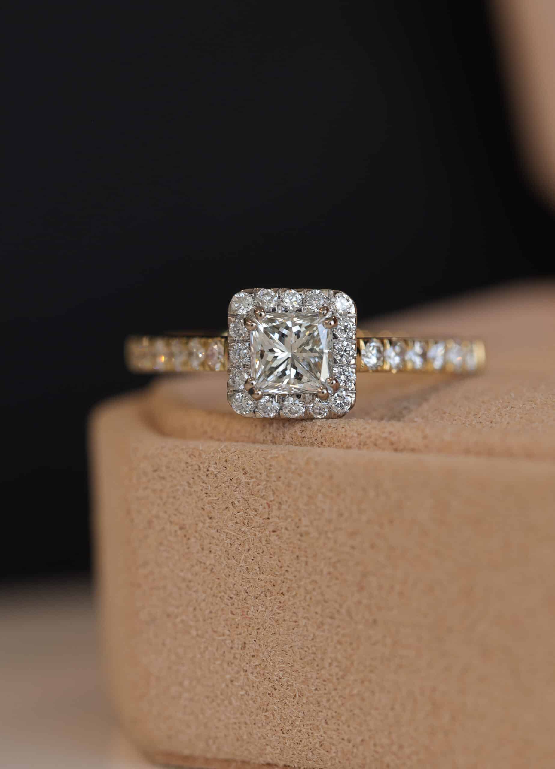 aurupt jewellers princess cut diamond engagement ring