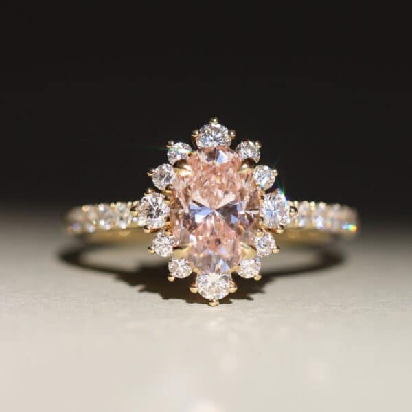 LYRA – 1.50ct Pink Oval Lab grown Diamond Ring