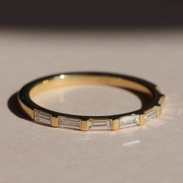 East-West Baguette Diamond Wedding Band