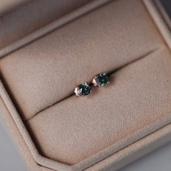 Rose gold parti sapphire studs