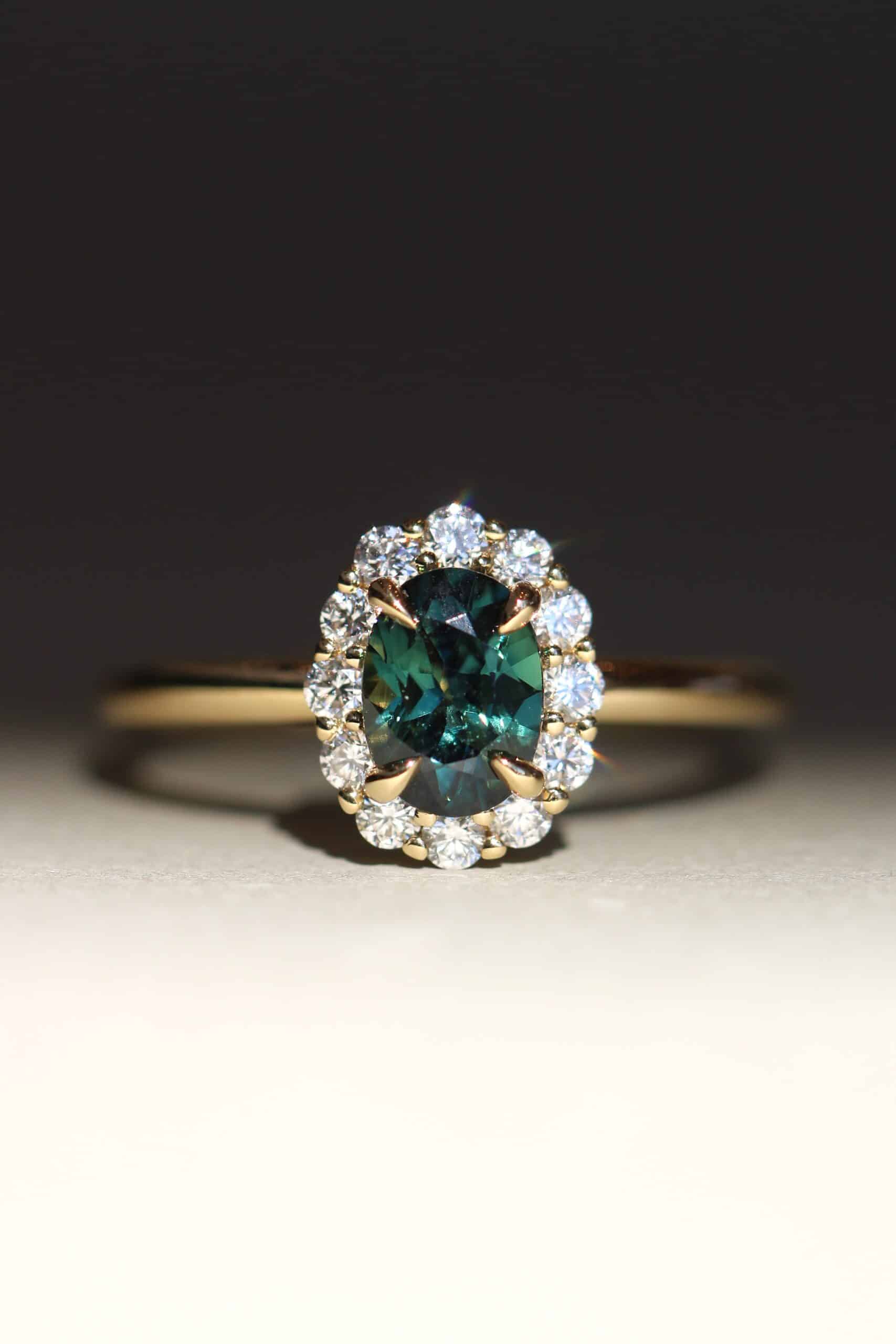 Willow parti sapphire engagement ring