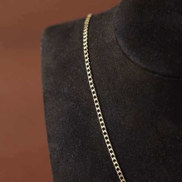 Flat Diamond Cut Curb - 18ct Yellow Gold